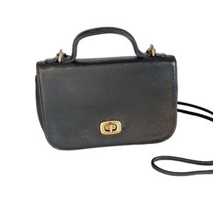 Vintage Nine West Black Small Top Handle Turn Lock Crossbody Bag